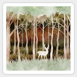 Deep in the forest // Negative Watercolour Painting Sticker